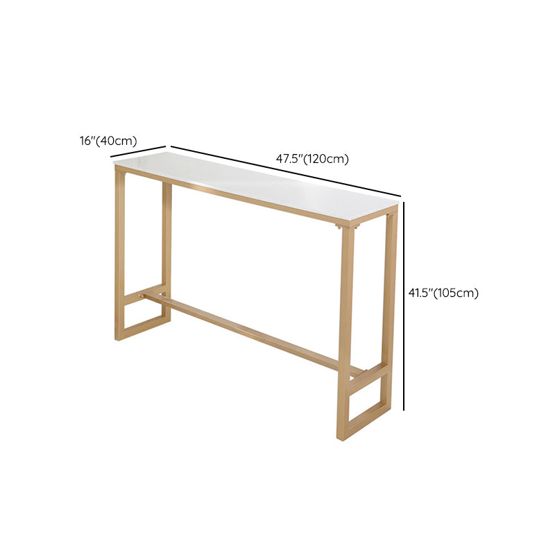Glam 1/3/5 Pieces Bar Table Set Rectangle Stone Counter Table with Stools for Cafe