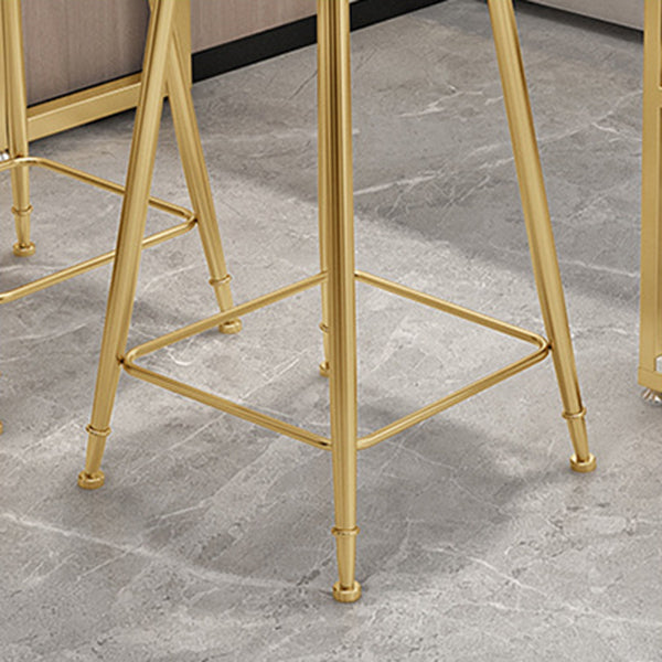 Glam 1/3 Pieces Bar Table Set Rectangle Stone Counter Table with Stools for Cafe