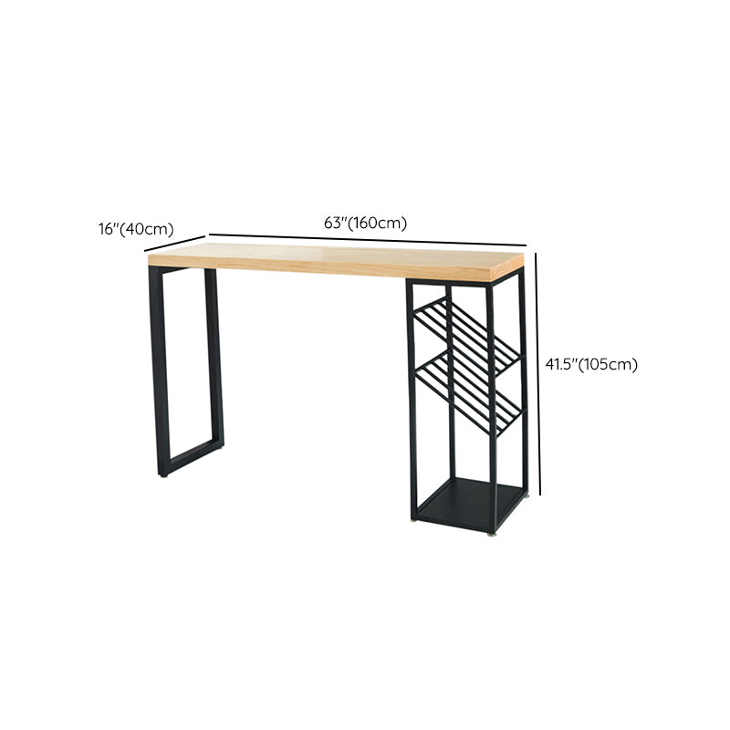 Contemporary Style Bar Table Set  1/2/3 Pieces Rectangle Bar Table with Wood Stools