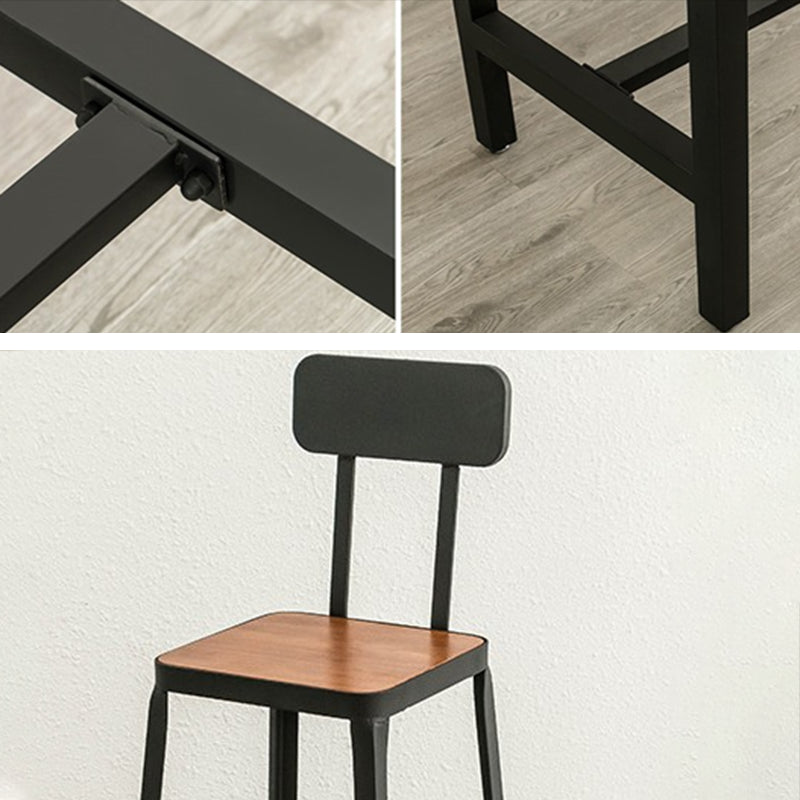 Contemporary Style Bar Table Set 1/2/9 Pieces Rectangle Bar Table with Wood Stools