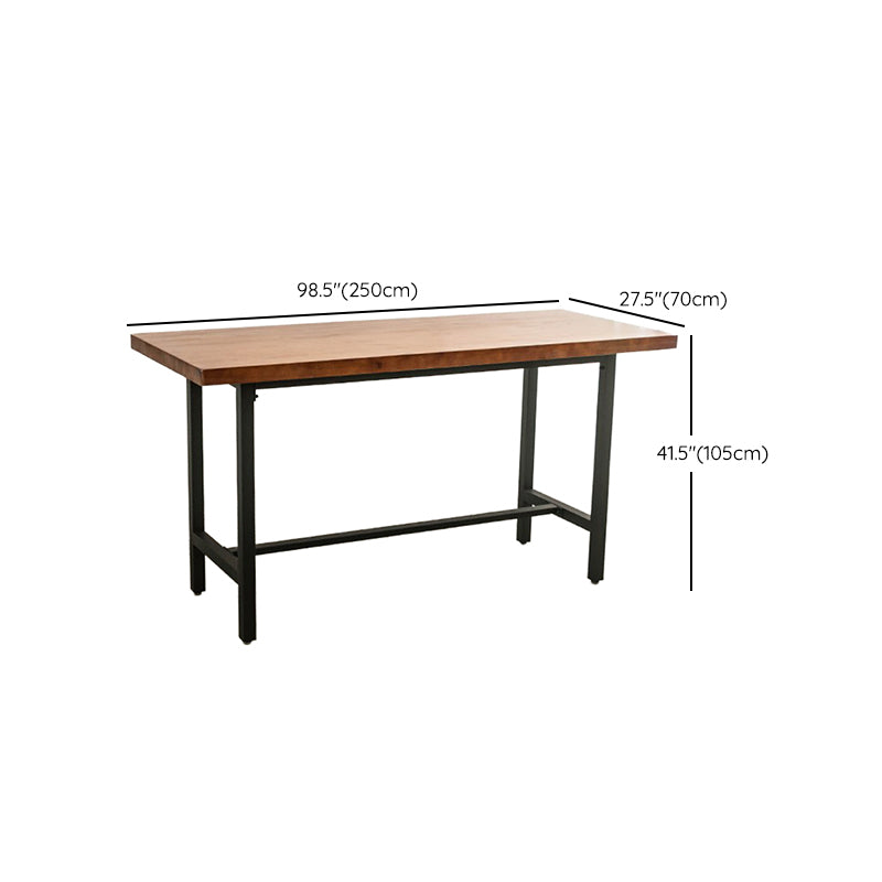 Contemporary Style Bar Table Set 1/2/9 Pieces Rectangle Bar Table with Wood Stools
