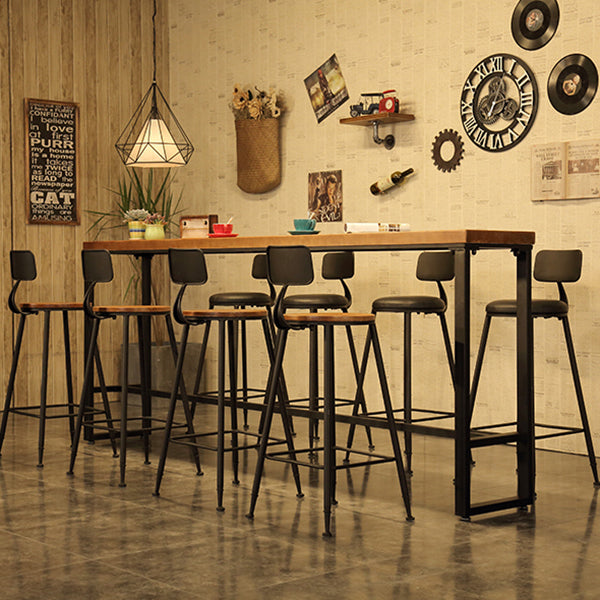 Industrial 1/5/9 Pieces Bar Table Set Rectangle Wood Counter Table with Stools for Bar