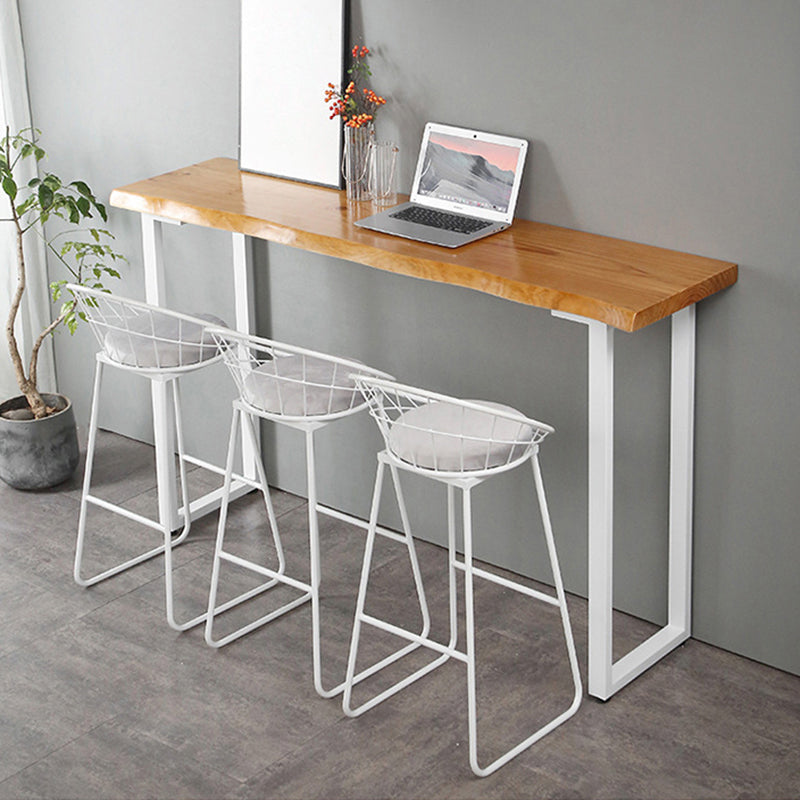 Contemporary 1/2/4/7 Pieces Bar Table Set Rectangle Wood Bar Table with Wood Stools