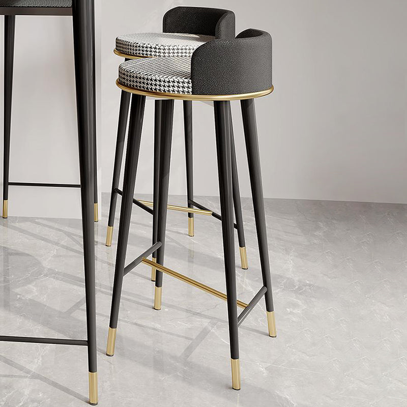 Indoor Metal Pub Set 1/3 Pcs Bar Table with Stone Top and Low Back Bar Stools