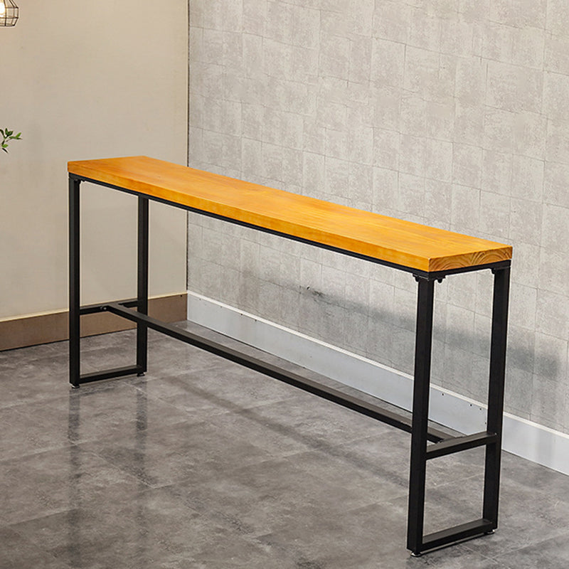 Industrial 1/5/9 Pieces Bar Table Set Rectangle Wood Counter Table for Milk Tea Shop