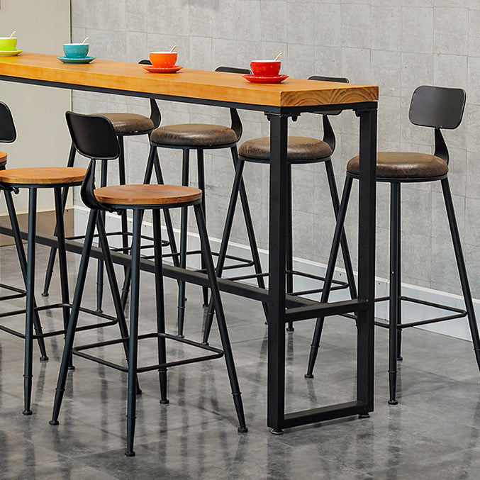 Industrial 1/5/9 Pieces Bar Table Set Rectangle Wood Counter Table for Milk Tea Shop