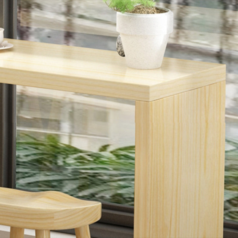 Contemporary 1/2/5/9 Pieces Bar Table Set Rectangle Wood Bar Table with Wooden Stools