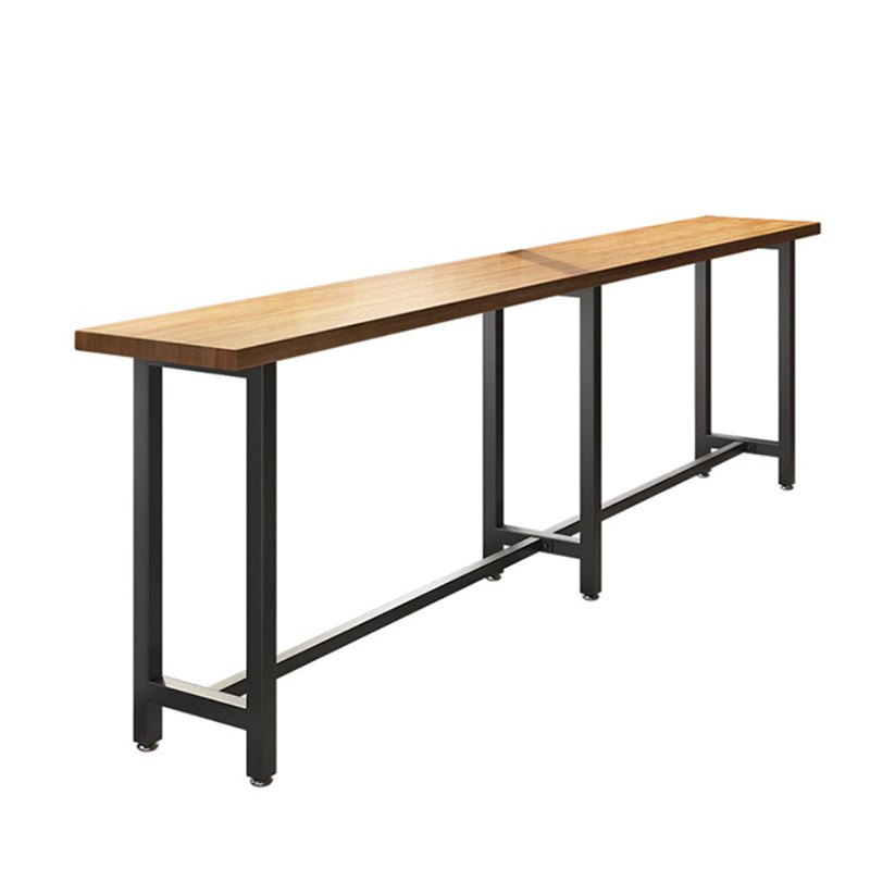 Modern 1/7 Pieces Bar Table Set Rectangle Wood Counter Table with High Stools for Bar