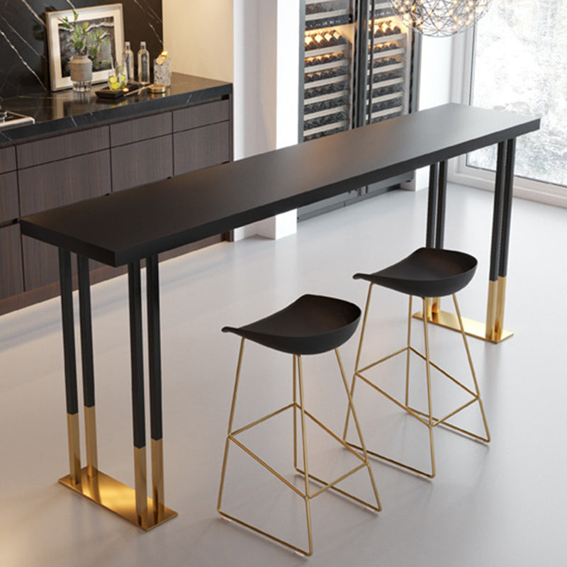 Industrial 1/2/3/5 Pieces Bar Table Set Rectangle Wood Bar Table with Metal Stools