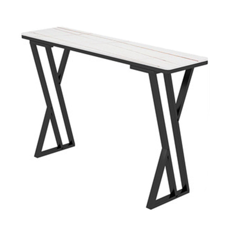 Modern 1/2/5 Pieces Bar Table Set Rectangle Bar Table with Metal High Stools