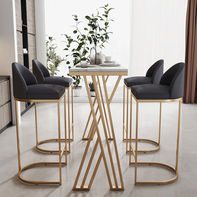 1/2/5 Pieces Bar Stool and Table Rectangular Modern Bar Table Set