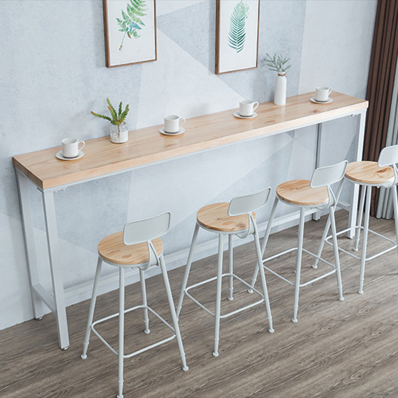 Glam Style 1/2/4/5 Pieces Bar Table Set Rectangle Bar Table with High Metal Stools