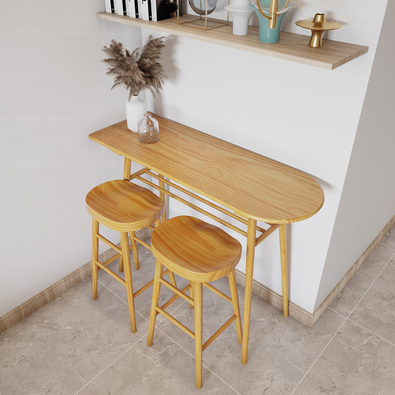 Pine Wood Counter Table Set Contemporary 1/3 Pieces Bar Table Set