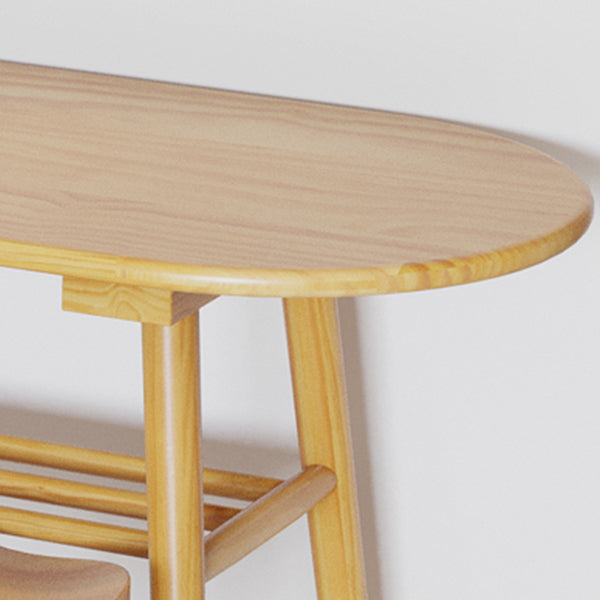 Pine Wood Counter Table Set Contemporary 1/3 Pieces Bar Table Set