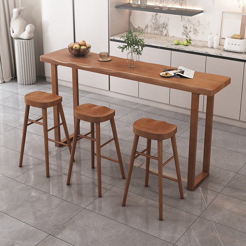 Contemporary Rectangle Pub Dining Set 1/4/7 Pieces Pine Solid Wood Counter Set