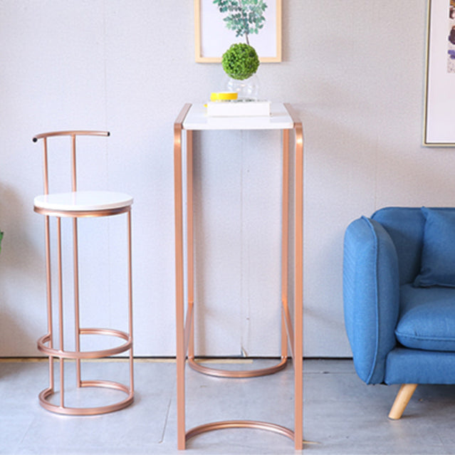 Glam Rectangular Pub Table Set 1/2 Pieces Counter Height Pub Set