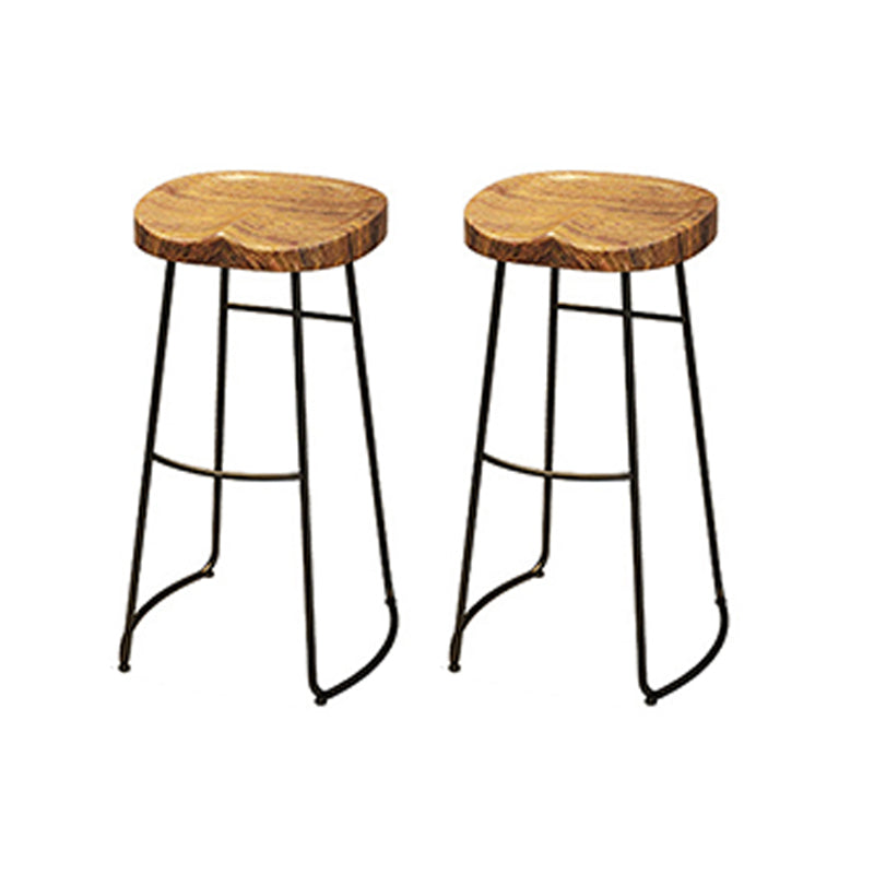 Brown Bar Stool and Table Set Industrial 1/2/4/7 Pieces Table and Stool Set