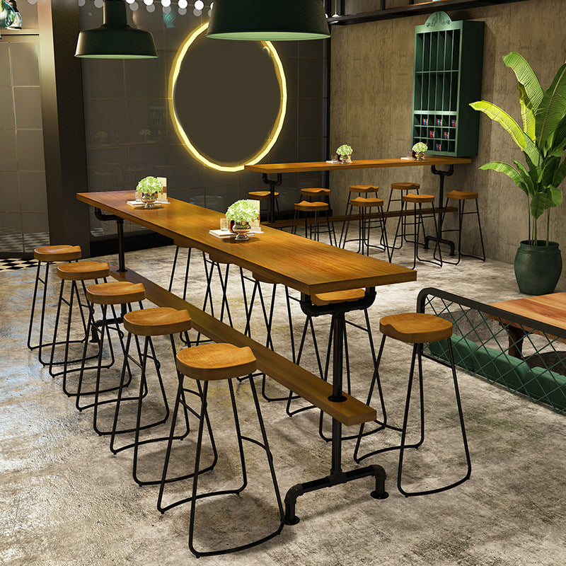 1/2/11 Pieces Table and Stool Set Solid Wood Pub Dining Set for Home