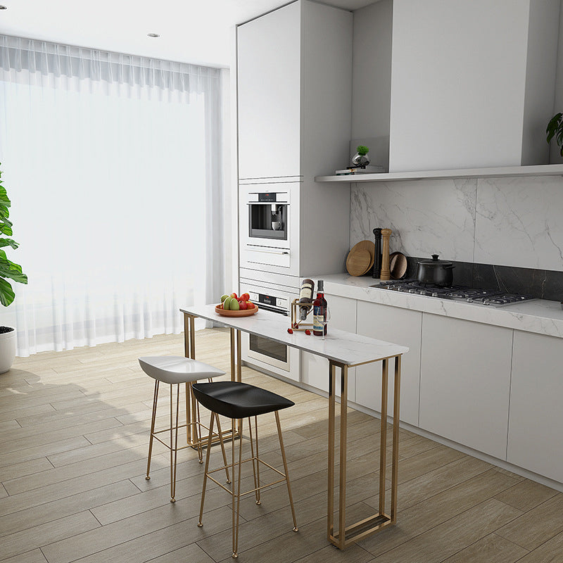 1/3 Pieces Pub Dining Set Glam Rectangular Table and Stool for Bar