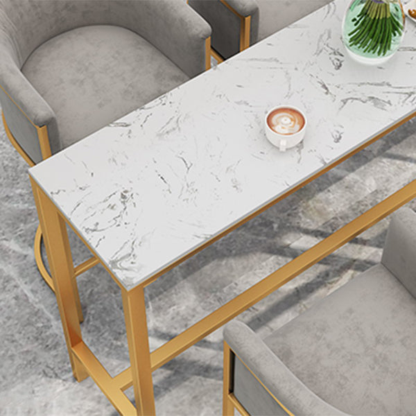 Sintered Stone Bar Table Set 1/2/3/4/7 Pieces Luxury Bar Table and Stools with Footrest