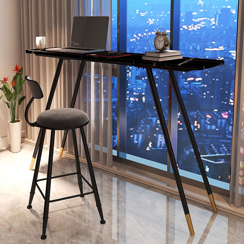 1/2 Pieces Bar Table and Stool Modern Sintered Stone Table and Armless Bar Chair