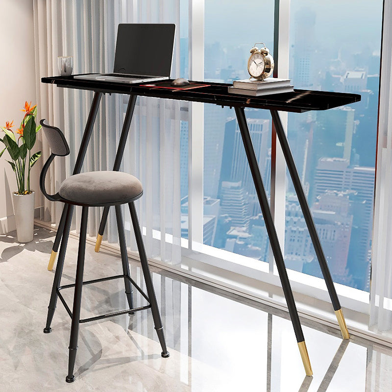 1/2 Pieces Bar Table and Stool Modern Sintered Stone Table and Armless Bar Chair
