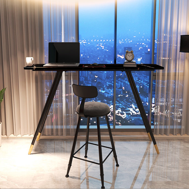 1/2 Pieces Bar Table and Stool Modern Sintered Stone Table and Armless Bar Chair