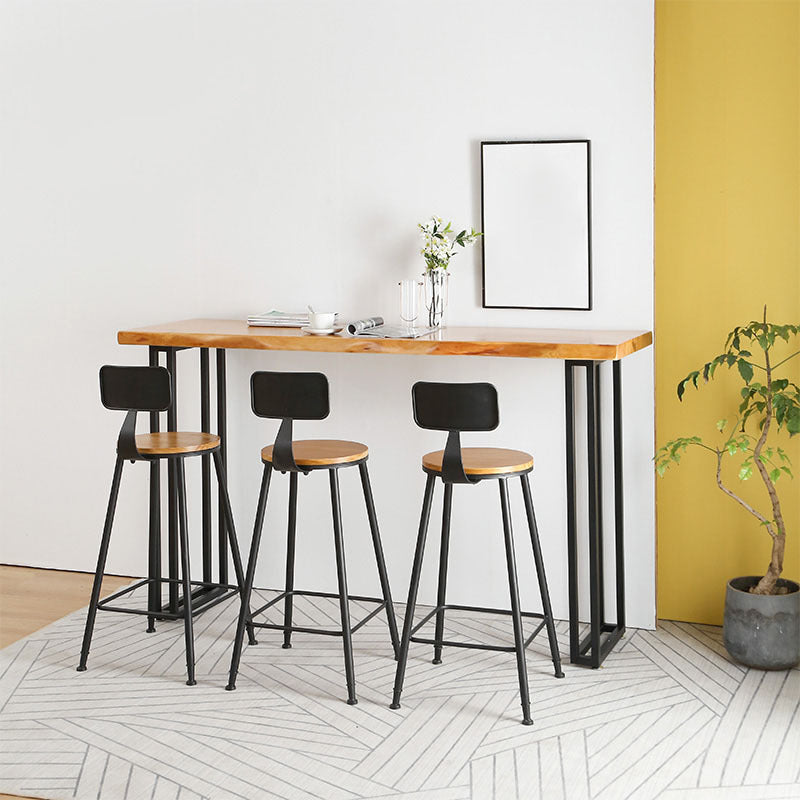 Modern 1/4/7 Pieces Bar Table Set Rectangle Pine Wood Counter Table for Balcony Cafe