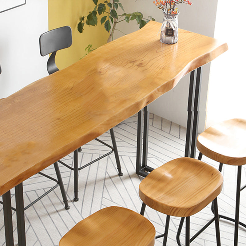 Modern 1/4/7 Pieces Bar Table Set Rectangle Pine Wood Counter Table for Balcony Cafe