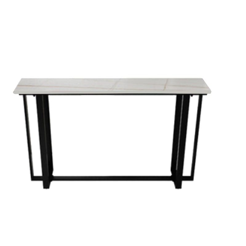Modern 1/3 Pieces Bar Table Set Rectangle Stone Counter Table with High Stools for Balcony