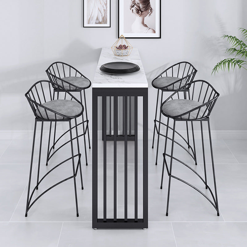 Contemporary Metal Counter Height Stools Low Black Stools for Bar
