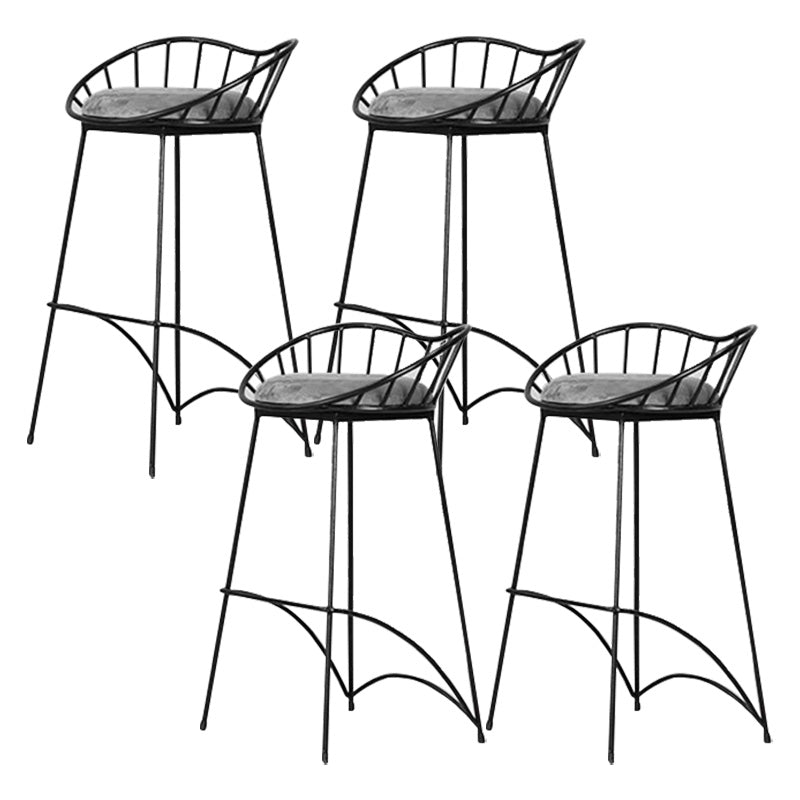 Contemporary Metal Counter Height Stools Low Black Stools for Bar