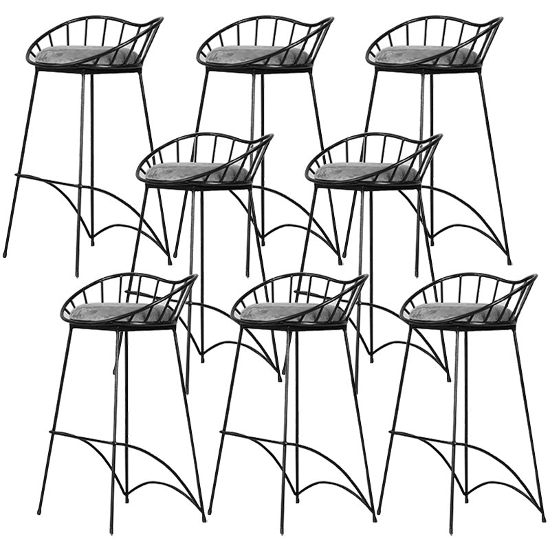 Contemporary Metal Counter Height Stools Low Black Stools for Bar