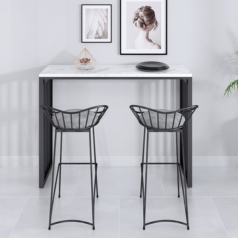Contemporary Metal Counter Height Stools Low Black Stools for Bar