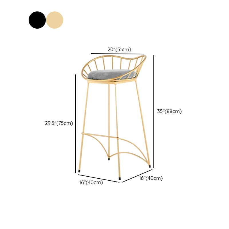 Contemporary Metal Counter Height Stools Low Black Stools for Bar