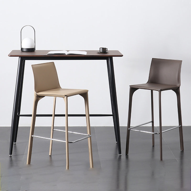 Contemporary Metal Counter Height Stools with Low Back Bar Stool