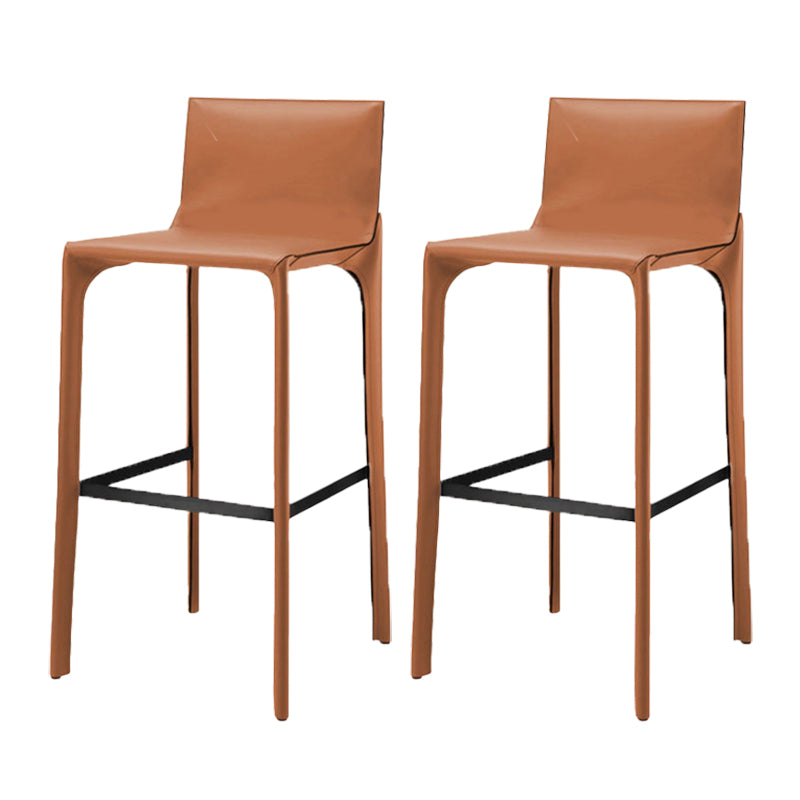 Contemporary Metal Counter Height Stools with Low Back Bar Stool