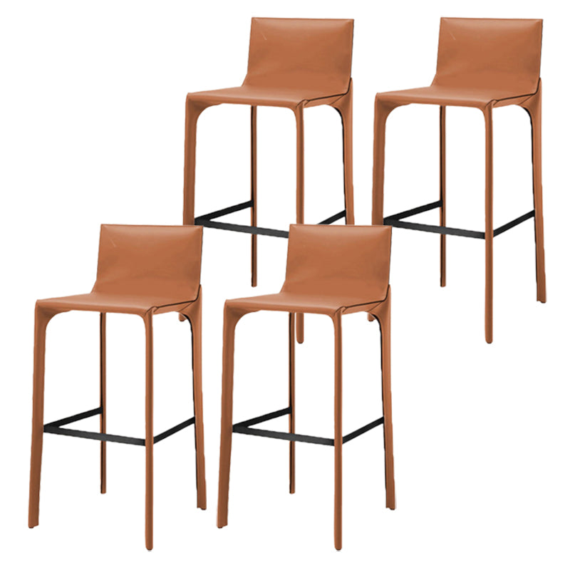 Contemporary Metal Counter Height Stools with Low Back Bar Stool