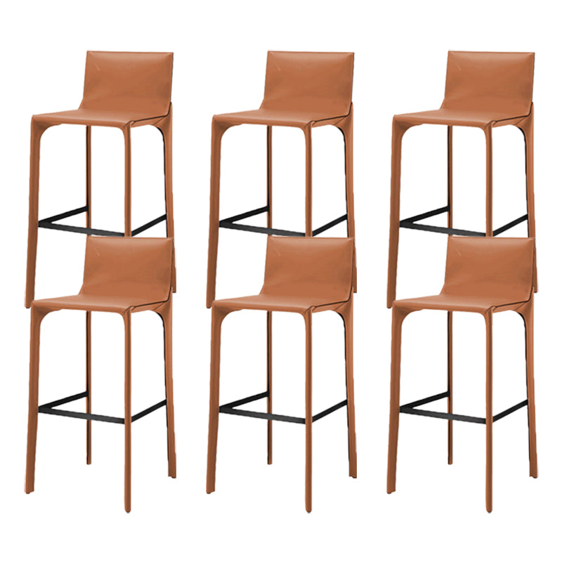 Contemporary Metal Counter Height Stools with Low Back Bar Stool