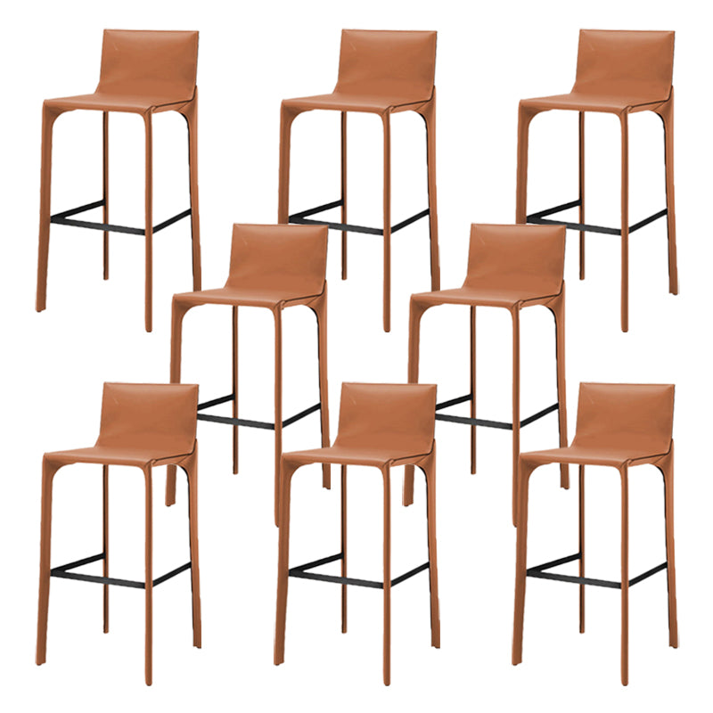 Contemporary Metal Counter Height Stools with Low Back Bar Stool