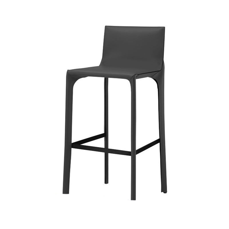 Contemporary Metal Counter Height Stools with Low Back Bar Stool