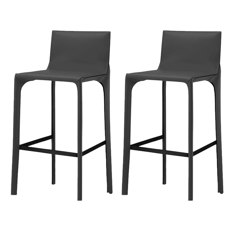Contemporary Metal Counter Height Stools with Low Back Bar Stool