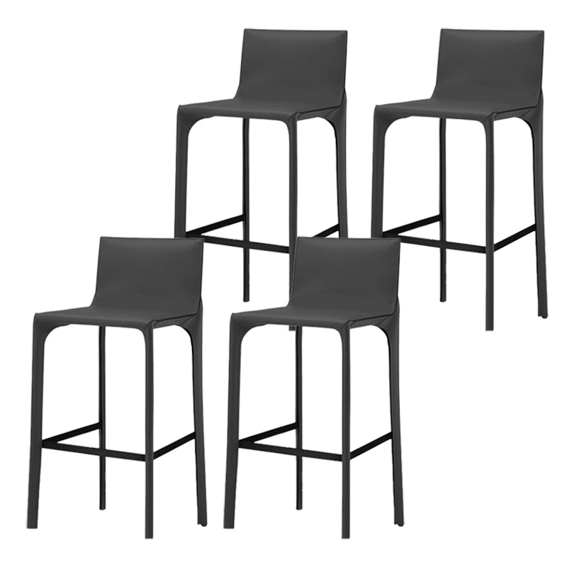 Contemporary Metal Counter Height Stools with Low Back Bar Stool