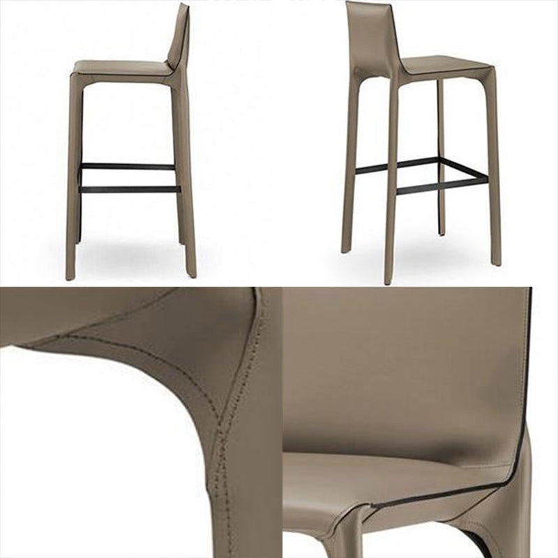 Contemporary Metal Counter Height Stools with Low Back Bar Stool