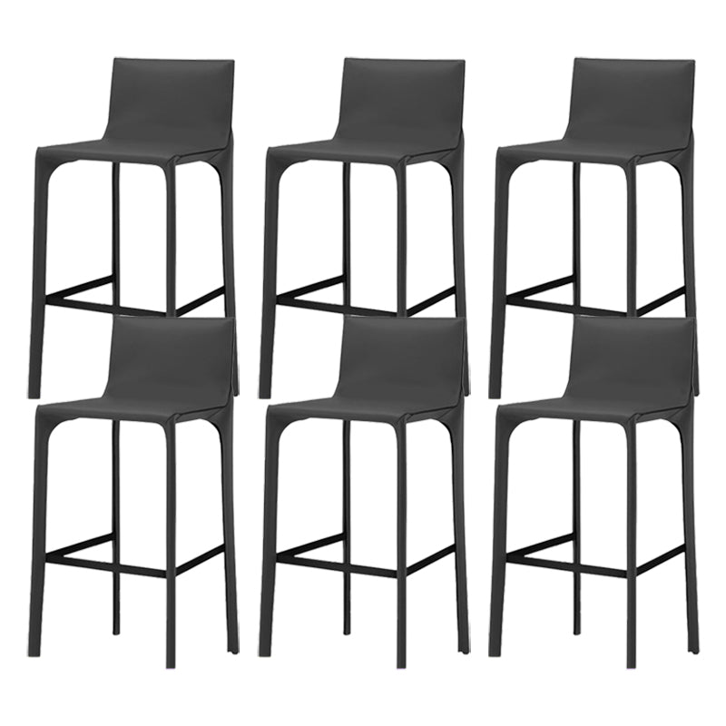 Contemporary Metal Counter Height Stools with Low Back Bar Stool