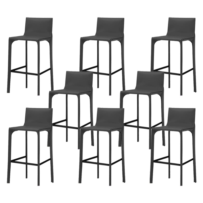 Contemporary Metal Counter Height Stools with Low Back Bar Stool