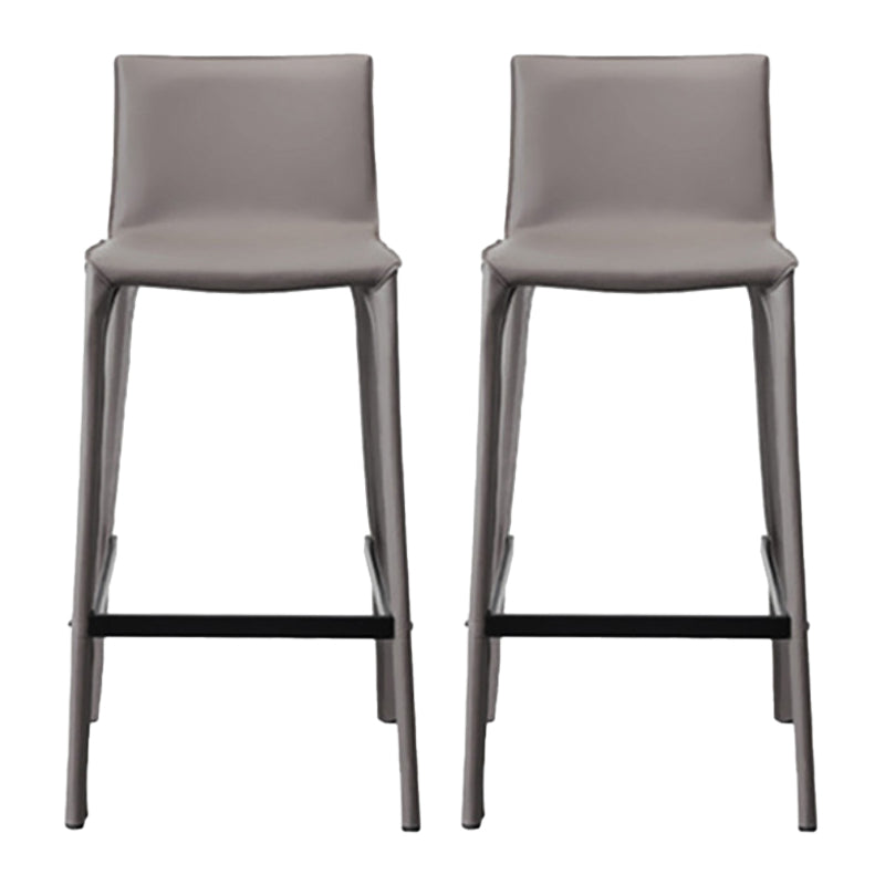 Contemporary Metal Counter Height Stools with Low Back Bar Stool