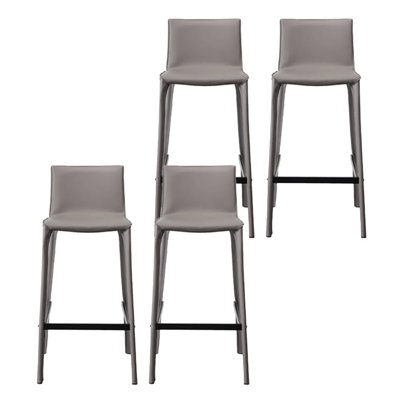Contemporary Metal Counter Height Stools with Low Back Bar Stool