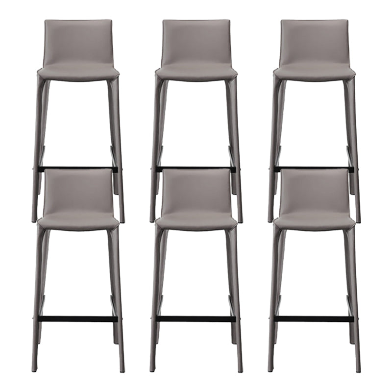 Contemporary Metal Counter Height Stools with Low Back Bar Stool