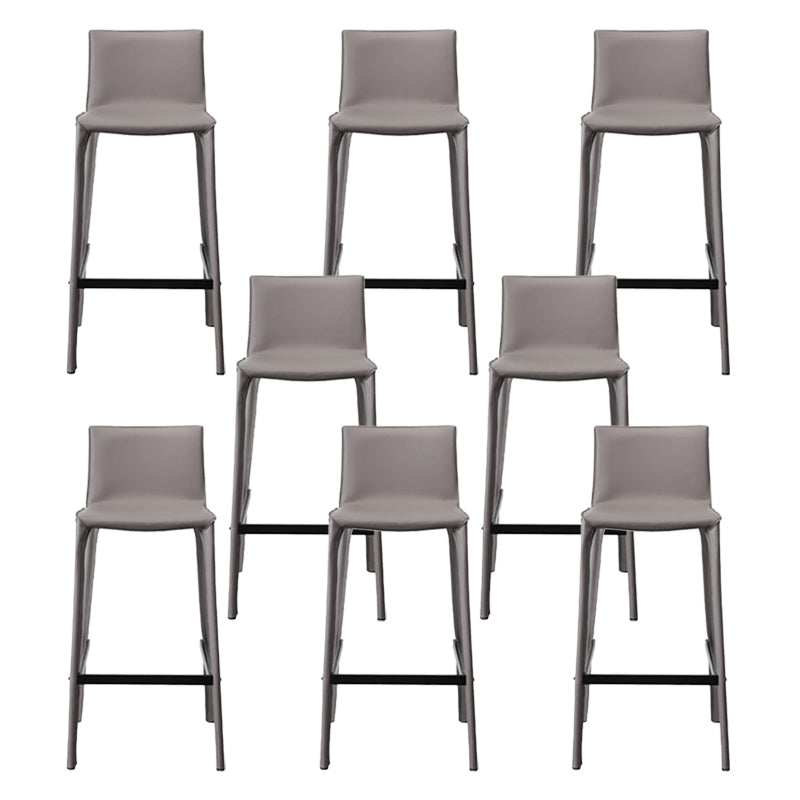 Contemporary Metal Counter Height Stools with Low Back Bar Stool